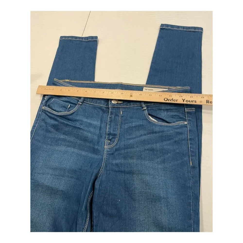 Zara women's blue skinny jeans size 8 Mid rise skinny stretch denim TRF denim